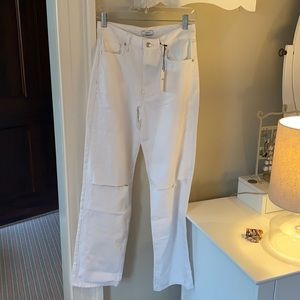 Forever 21 White Ripped Flare Jeans (Size 26)